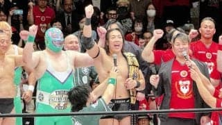 ３団体所属・竹下幸之介　ＤＤＴ側の“凶器”で電撃登場→新日本側も投入　「もう少し世界で戦う時間を」熱弁締め