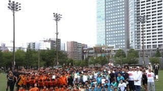 すみだにラグビー熱！東京・墨田区ラグビーフットボール協会主催イベントｉｎ 野球場に約２００人！地元出身の女子プロゴルファー・葭葉ルミも激励、地域の競技浸透加速！