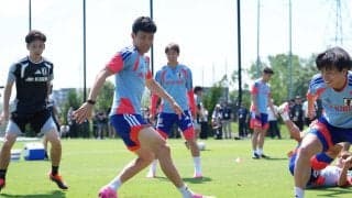 【日本代表】ベースキャンプ地ナッシュビルで再始動　遠藤航が初スパイクでボール回し参加