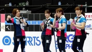 【カーリング】五輪出場フォルティウス第1E　後攻でスタート、２点先制に成功する