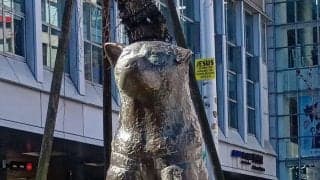 ハチ公も日本代表を応援だワン！渋谷「ミヤスタ」でチュニジア戦パブリックビューイング