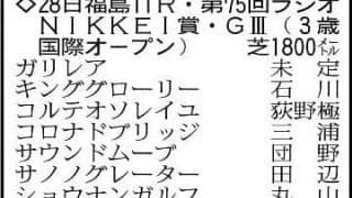 【ラジオＮＩＫＫＥＩ賞展望】センスの高さ光るサウンドムーブ　坂が緩くなる小回りでパフォーマンスが上がる