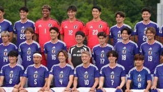 日本代表が集合写真　南野拓実は久保建英とともに８番、吉田麻也は冨安健洋と同じ22番