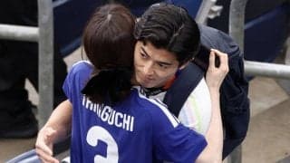 「なんて尊い」守備の要の日本代表DF、女優妻との試合後ハグショットが話題「ぐっとくる一枚」「本当にこの夫婦は別格に素敵」【W杯】