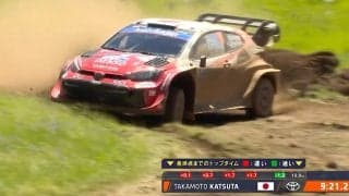 「攻めすぎ」世界最速GRヤリス、超豪快“四輪ドリフト”にギャラリー熱狂！ 勝田貴元、久々表彰台獲得で復活の躍動