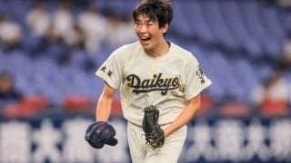 帽子の「ニコちゃん」見て笑顔の力投　京セラドームで12奪三振