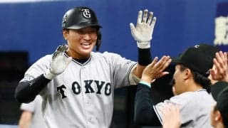 【巨人】高卒５年目の笹原操希がプロ初本塁打　通算27打席目で中日金丸から