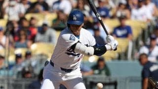 32歳バースデーコールの直後に大谷翔平が豪快なバット飛ばし　球場どよめく