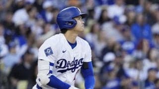 大谷翔平　打球速度１８０キロの弾丸ライナーも中堅手の正面　衝撃音にスタンド沸く　右腕違和感の影響を感じさせない打球
