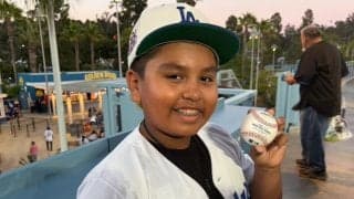 大谷HRキャッチは11歳の“ライパチくん”「嬉しい」　300号王手弾を華麗にキャッチ