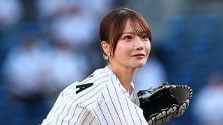 【ロッテ】三沢市出身の女優でモデル新谷姫加が始球式「ストライクをとることができてうれしい」