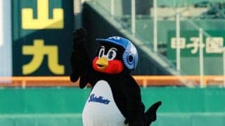 【阪神】つば九郎が甲子園見参　トラッキーとのイス取りゲームは意外な結末　ファンほっこり