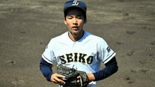 青空破る二塁打放った大聖寺・雨野蒼空ノ助選手　守りでも貢献