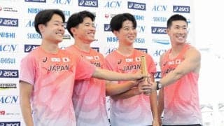 陸上　リレー侍がオーバーハンドパスに挑戦　桐生「やってみたいのもあったから楽しみ」