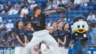 【ロッテ】「EXILE B HAPPY」のTETSUYAと中務裕太が来場　ワンバウンド投球