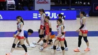 【バレー】日本はポーランド相手に第１セットを落とす　相手のブロックに苦しみ途中５連続失点