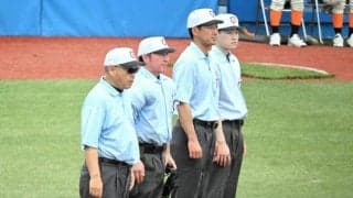 父は二塁、子は三塁でジャッジ　父「気配りできる審判に」　宮城大会
