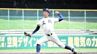 勝利までアウト一つだった　京都文教・玉井投手が投じたスライダー