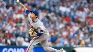 メッツ千賀滉大は２番手で登板し１回１／３を３安打２失点　ハーパーに２点適時打浴びる