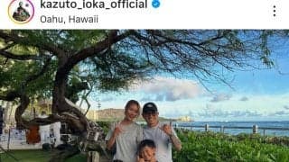 井岡一翔　美人妻と濃密キス！ラブラブ「幸せそう～」「素敵やん」家族とハワイ滞在「たくさんの英気を養い」