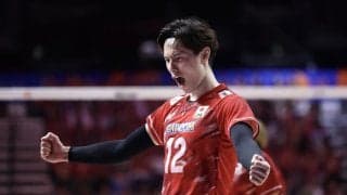 【バレー】高橋藍、地元関西のお立ち台で「最高です！」３連発　史上初１次リーグ全勝に喜び爆発