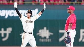 【巨人】笹原操希　内角スライダーを捉え左翼線へ　逆転の走者一掃３点適時二塁打　
