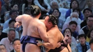 朝乃山、７連勝で勝ち越し　トップと１差も「追う側。先のことは気にせず一日一番」