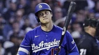 ドジャース・大谷翔平　第１打席は空振り三振　悪天候のため１時間２０分遅れで試合開始