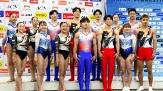 【体操】新“戦闘服”を身にまとい東京五輪王者の橋本大輝「掲げるのは団体金メダル」　体操・トランポリン新ユニホーム発表会見　