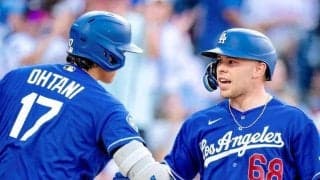 大谷翔平　第３打席は敬遠四球で敵地スタンドざわつく　ラッシングが３打点の大暴れ　１人で試合をひっくり返す