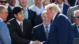 大谷は「レジェンド」　トランプ氏がドジャース面会　山本、佐々木も