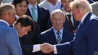 由伸の隣に現れたレジェンド「並んでる」　発見にファン胸熱…トランプ大統領も“勘違い”