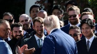 大谷翔平らドジャースがホワイトハウス訪問　トランプ大統領が大谷に「国際的レジェンド」