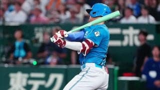 【球宴】万波中正が５回に勝ち越し適時打　球場ビジョンでまさかの失恋告白
