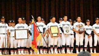 社の選手たちが壮行会で抱負　松下主将「チーム一丸で優勝めざす」