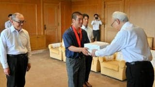 「日本一めざす」　山口代表・高川学園が副知事に甲子園への決意伝達