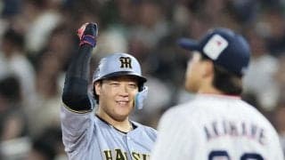 阪神が０－３から一挙逆転　元山の古巣撃ちから口火、中野犠飛、佐藤輝適時二塁打、４番・大山が逆転２点打で一挙４点