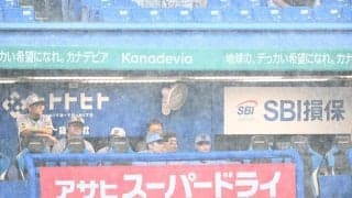 神宮球場に強烈なゲリラ豪雨襲来　人工芝部分にも水が浮く雨量　スタンドで雨具を使って耐えるファンも　雷鳴も響く