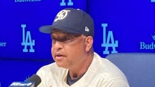 大谷翔平が積極走塁も二塁憤死　ロバーツ監督は評価「諦めず狙う姿勢は好きだ」　敵軍野手の好返球を絶賛