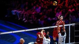バレー男子３位決定戦　日本が崖っぷちに　第２セット奪い返すも第３セット連続失点響き２２－２５で落とす