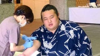 新十両・時不動　採血で“不動心”　脈探し１０分表情変えず「注射は怖くない」…健康診断