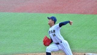 【U18】４回２死から高岡第一・前田侑大が登場　オール直球勝負150キロで空振り三振