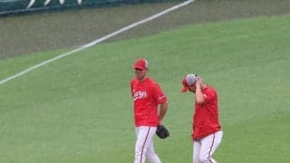 甲子園球場が水浸しに　阪神-広島戦の試合前練習で突如雨脚が強まる　広島は練習を途中で切り上げ　午後５時１５分に中止発表