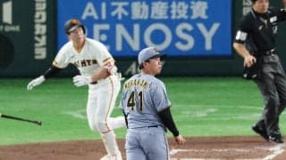 【阪神】頂上決戦で、村上頌樹が巨人松本剛に先制タイムリー許す