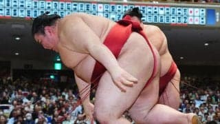 体重198キロ熱海富士が直撃…九重審判長「鎖骨が折れたかと思った。肩が痛い」土俵下に転落