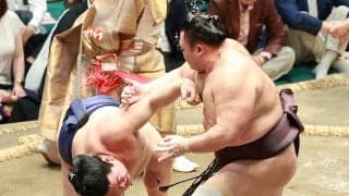 朝乃山１敗でトップ走る「星勘定は気にしていない」平戸海に５連勝