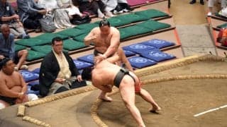 大相撲で女性ファンの大声援が飛び交う　異質雰囲気の男前対決　三田が大森を下す【大相撲】