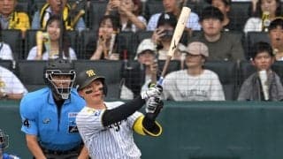阪神　森下翔太が惜しい！単独キングの３６号まであと数十センチ　甲子園が騒然　フェンス最上部直撃の先制適時二塁打　主導権呼び込む