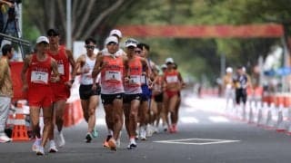 【陸上】男女ハーフマラソン競歩がスタート　 男子は１０キロ地点で山西利和が８秒差の２番手に…名古屋アジア大会