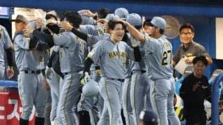 阪神　高寺決勝２ラン直後のベンチが最高！肩を組んで喜び合う→近本、森下、佐藤輝が代走・植田に手荒い祝福　投手の注意引きつけた存在感も要因に